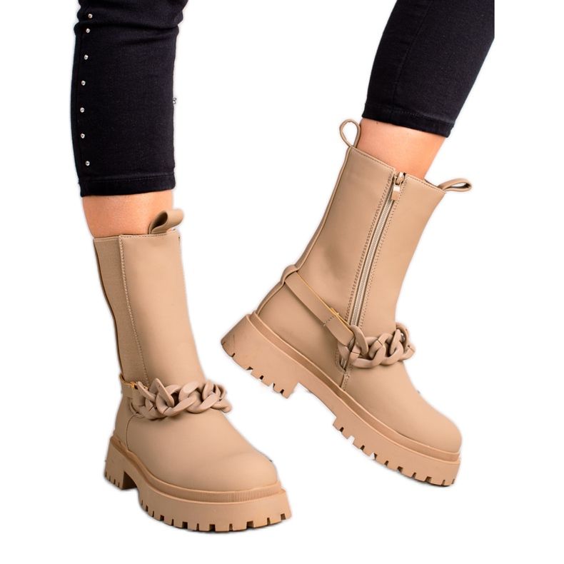 TRENDI Beige työntekijöitä koristeella