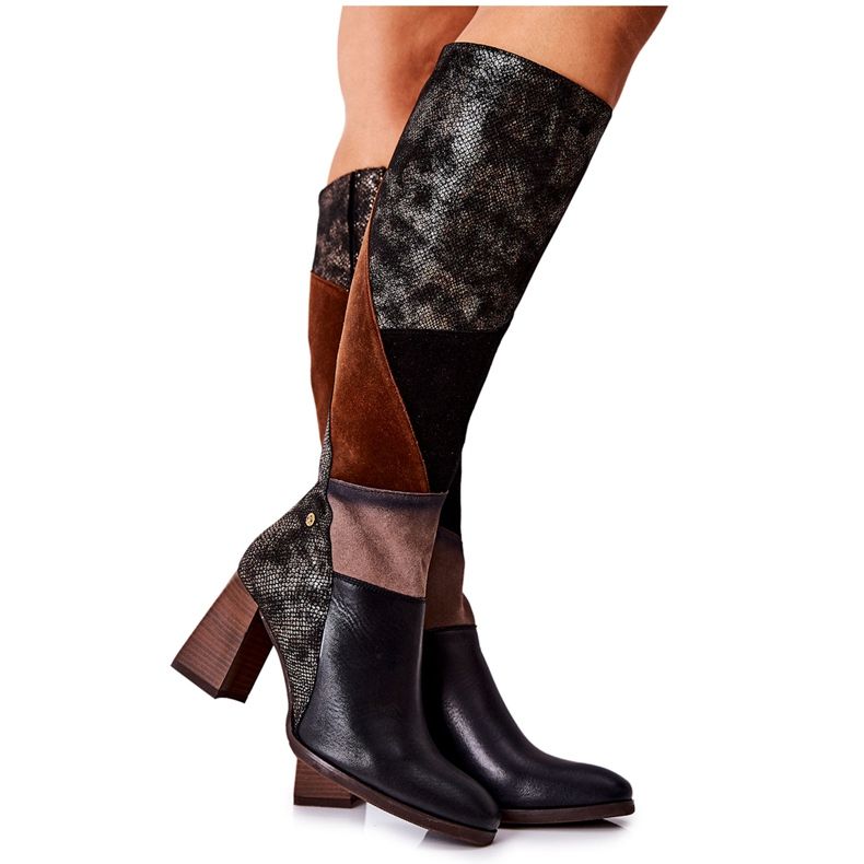 Maciejka ruskeat saappaat vetoketjulla 05240-02 musta