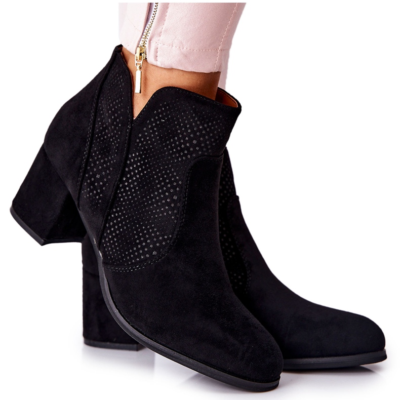 PE1 Mokkanahkaiset mustat saappaat kantapäässä Elisea