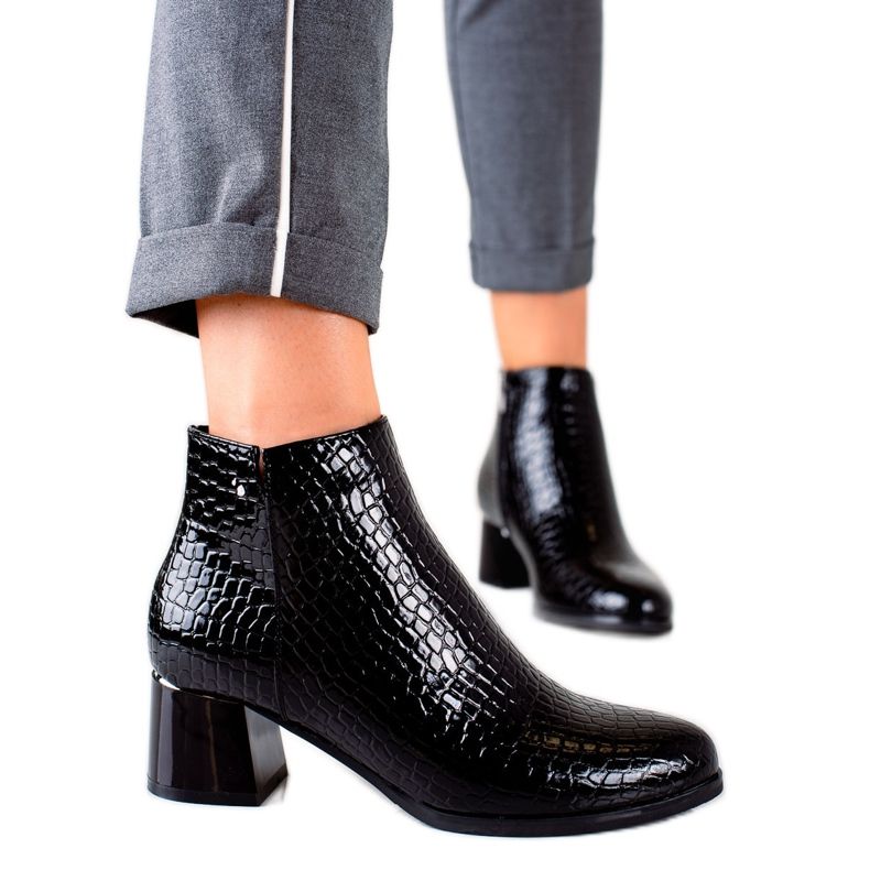 W. Potocki Potocki korkeakorkoiset saappaat musta