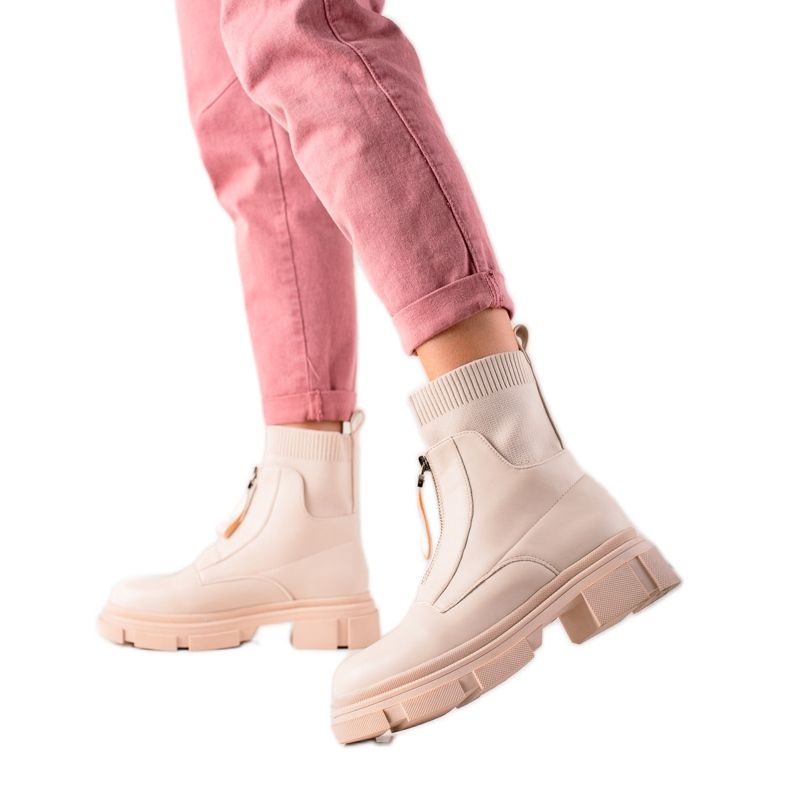 Bestelle Slip-on työntekijät vetoketjulla beige