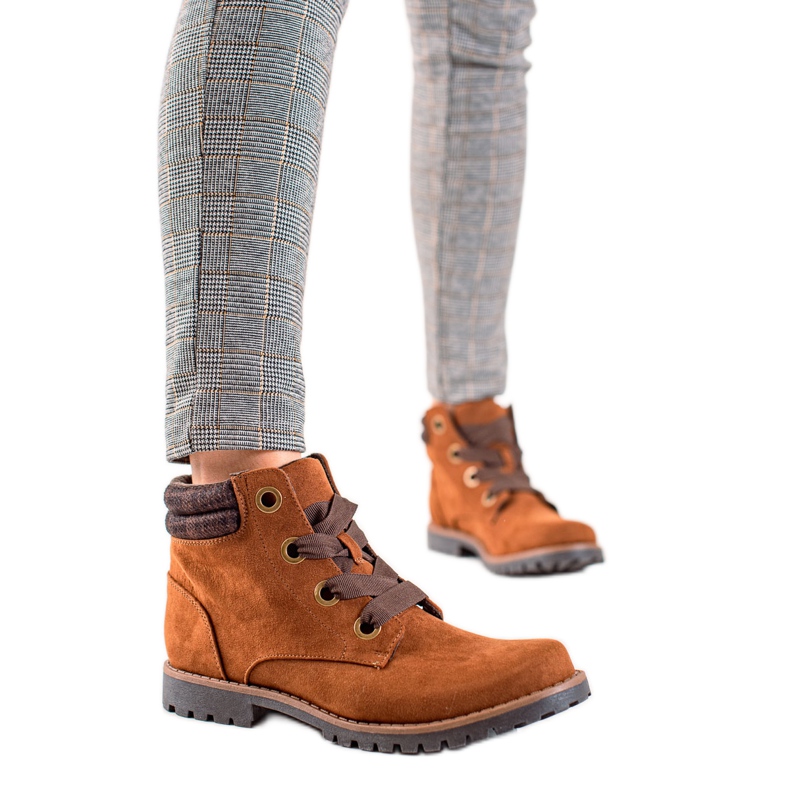 TRENDI Suede Traper-saappaat ruskea