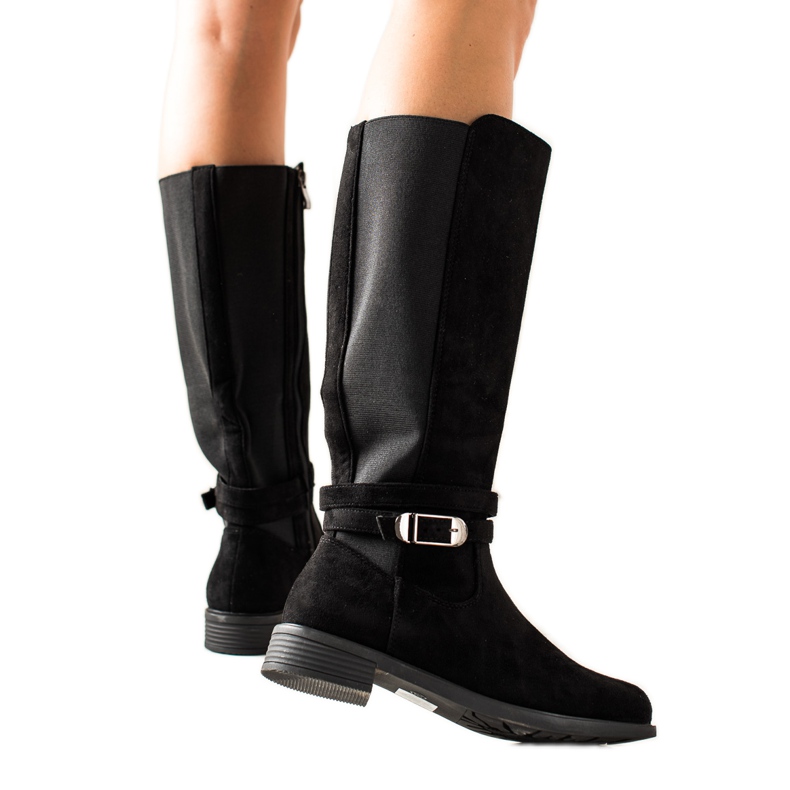 TRENDI Rento saappaat soljella musta