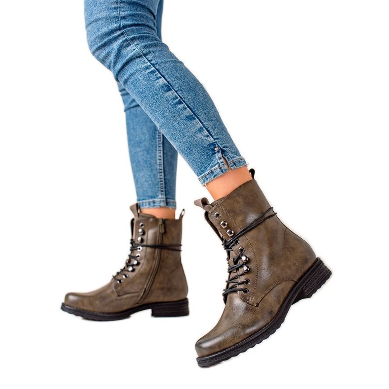 Super Mode Klassiset nauhakengät ruskea vihreä