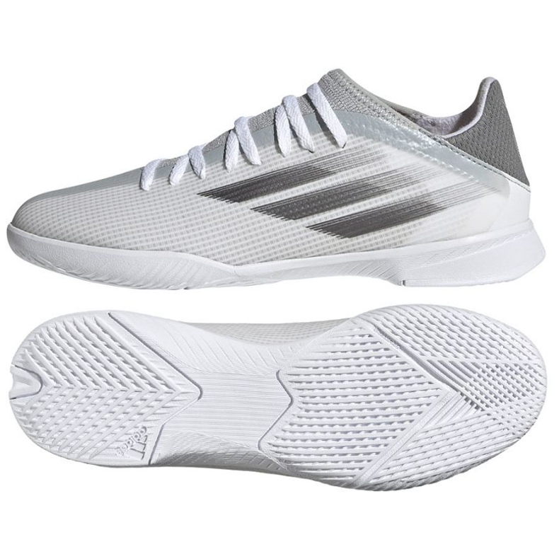 Adidas X Speedflow.3 In Jr FY3315 jalkapallokengät harmaa, valkoinen harmaan sävyt