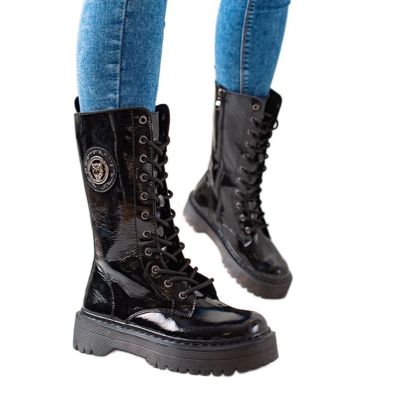 Filippo Lavalla nahkasaappaat musta