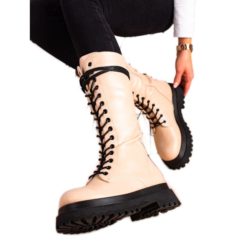 Seastar Korkeat saappaat Eco-nahalla beige