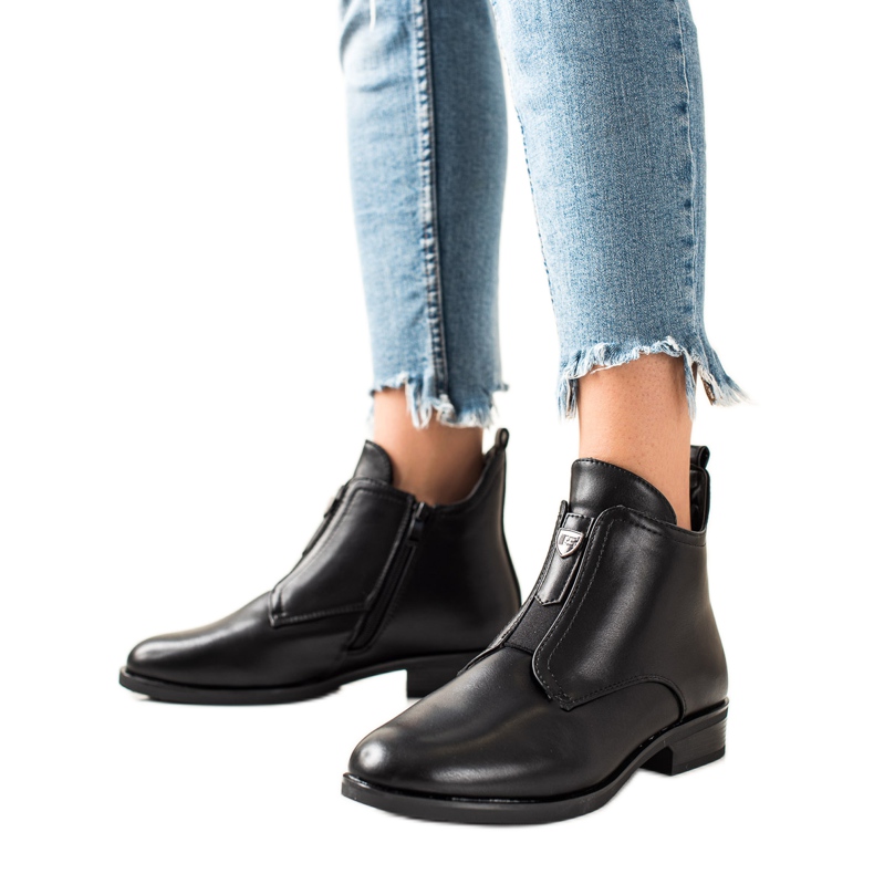 Camo Lämpimät saappaat vetoketjulla musta