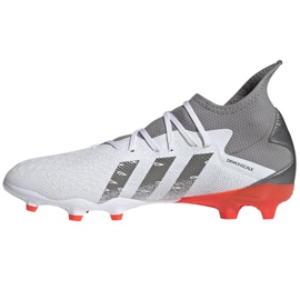 Adidas Predator Freak.3 Fg M FY6276 jalkapallokengät harmaa, valkoinen valkoinen