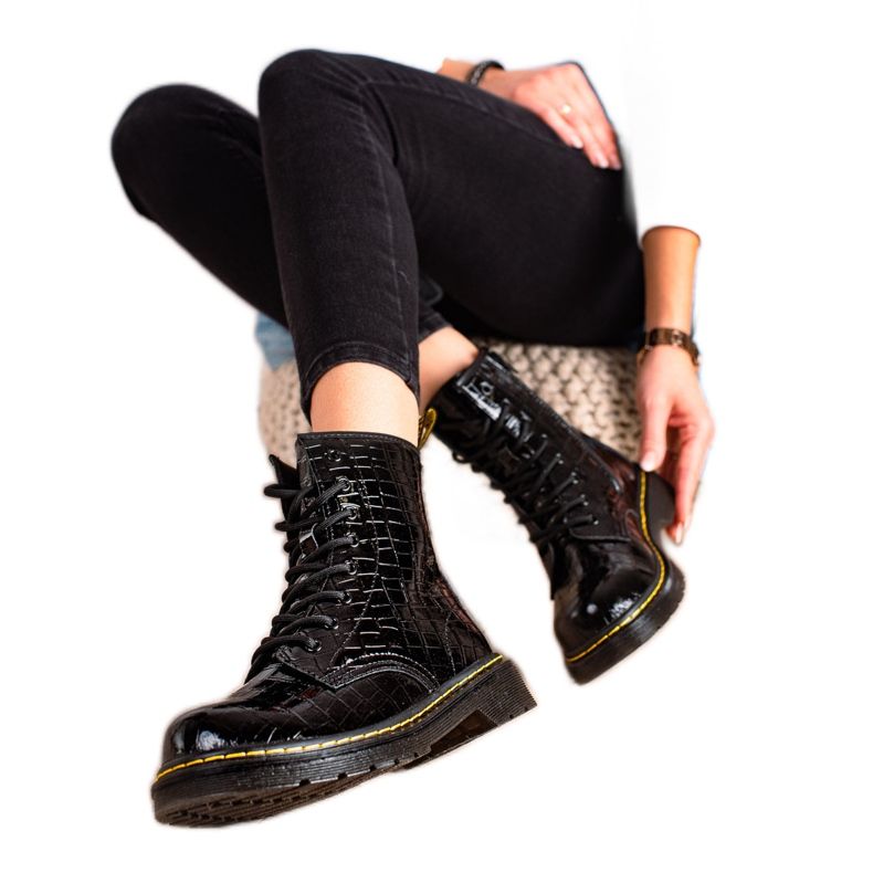 Filippo Lämpimät nahkaiset trapperit musta