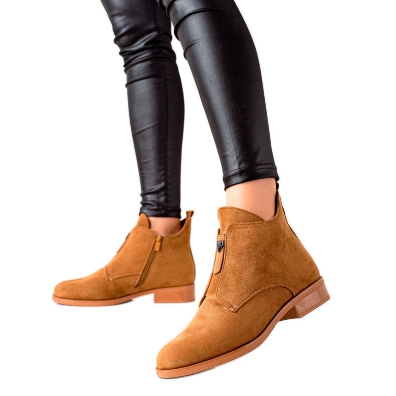 Camo Lämpimät saappaat vetoketjulla ruskea keltainen