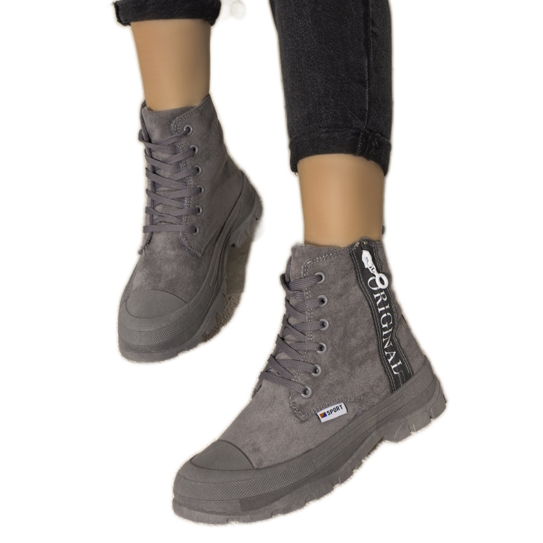 Harmaa naisten lämpimät Goris-saappaat