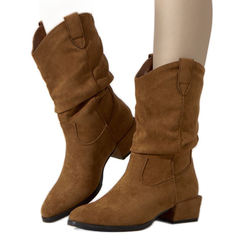 Francis lämpimät kamelin cowboysaappaat ruskea