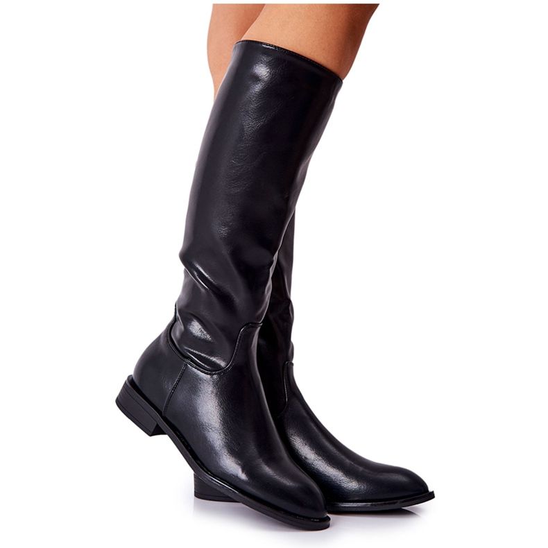 PG1 Mustat nahkaiset lämpimät saappaat Estil