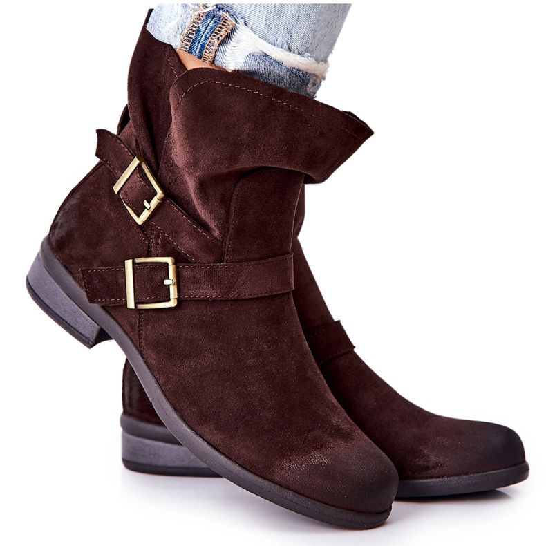 POTOCKI Suede saappaat soljet Ruskea Renisse