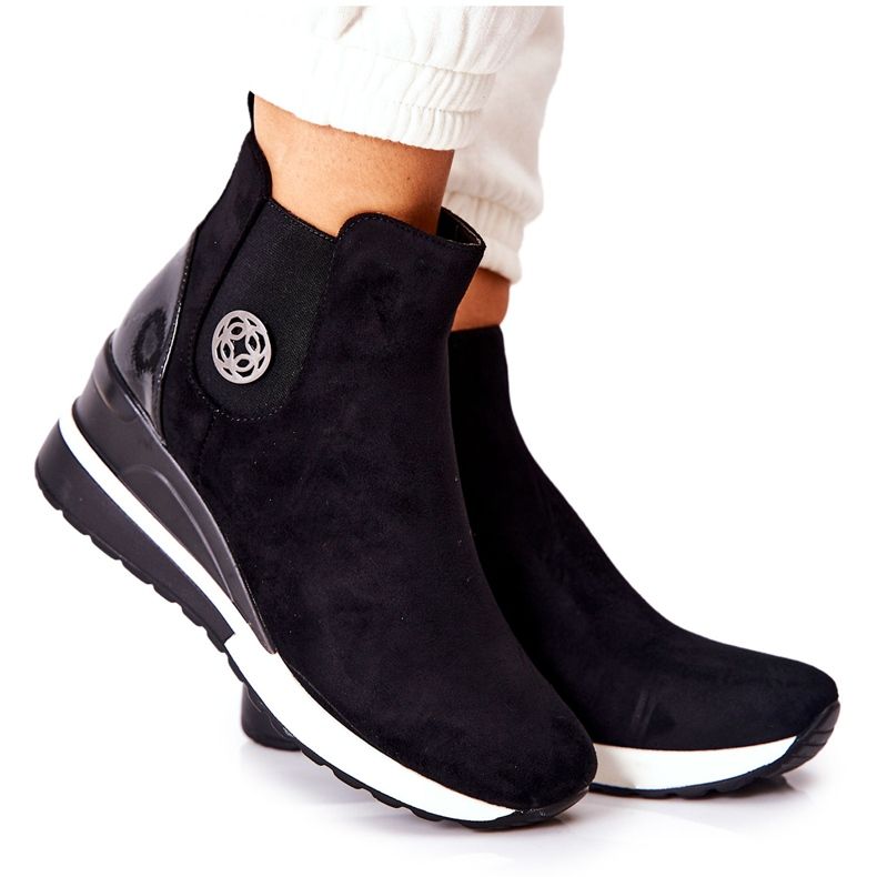 POTOCKI Mokkamustat saappaat Wedge Lunellessa