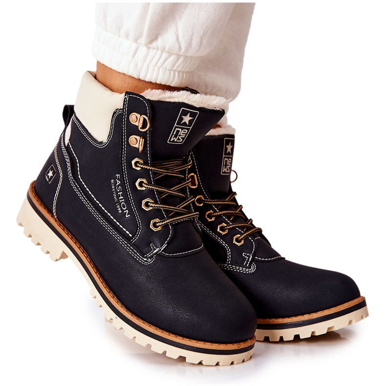 NEWS Naisten Trappers Timberki Lämmin Musta Tiempo