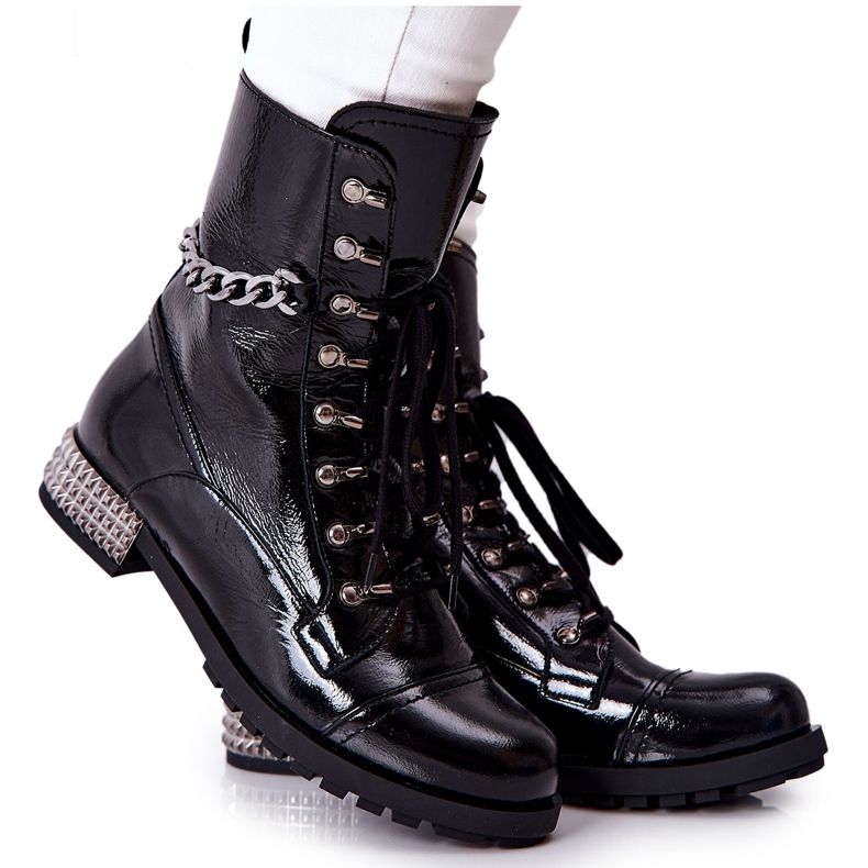 Nahkasaappaat Workers On Heel Laura Messi Musta 2209