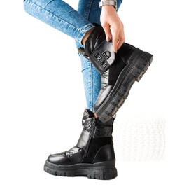 TRENDI Lämpimät lumisaappaat tarranauhalla musta