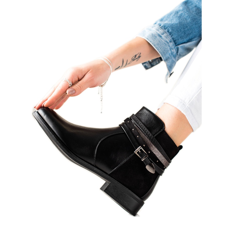 Lovit Saappaat koristeellisilla raidoilla musta