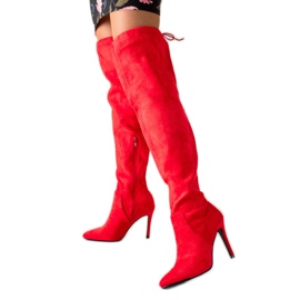 Small Swan Mokkanahkakengät korkealla kantapäällä punainen