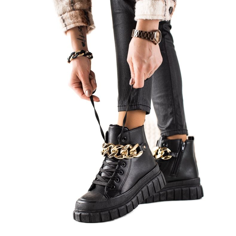 TRENDI Lämmin saappaat Lenkkarit musta