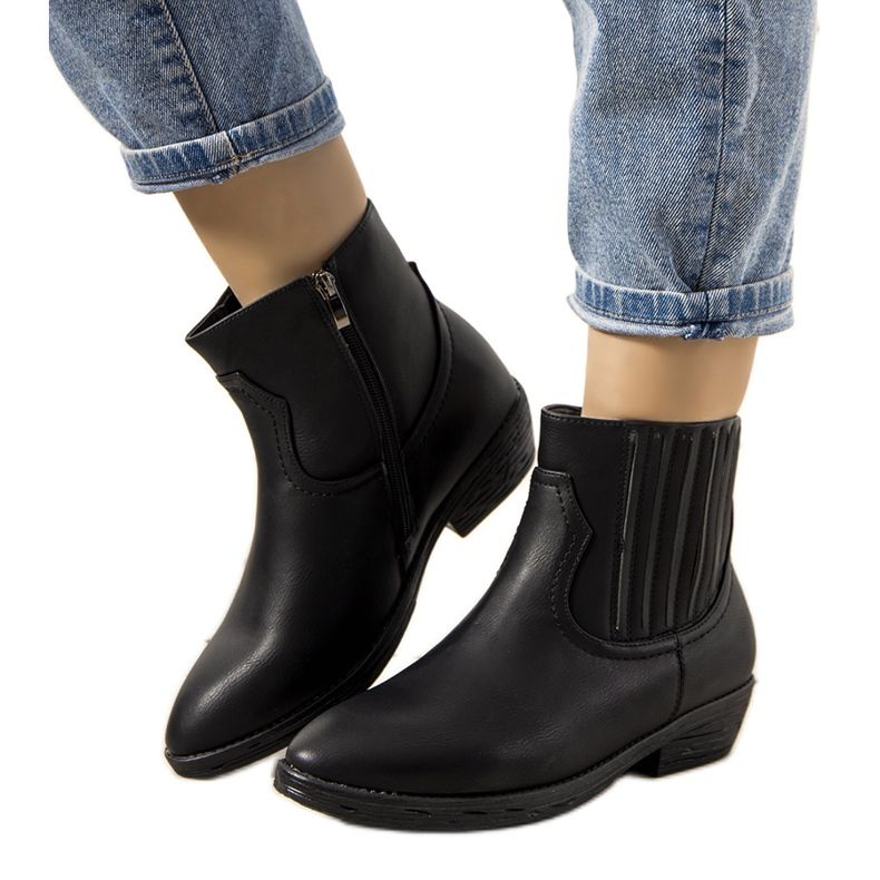 Mustat Jolicoeur lämpimät cowboysaappaat