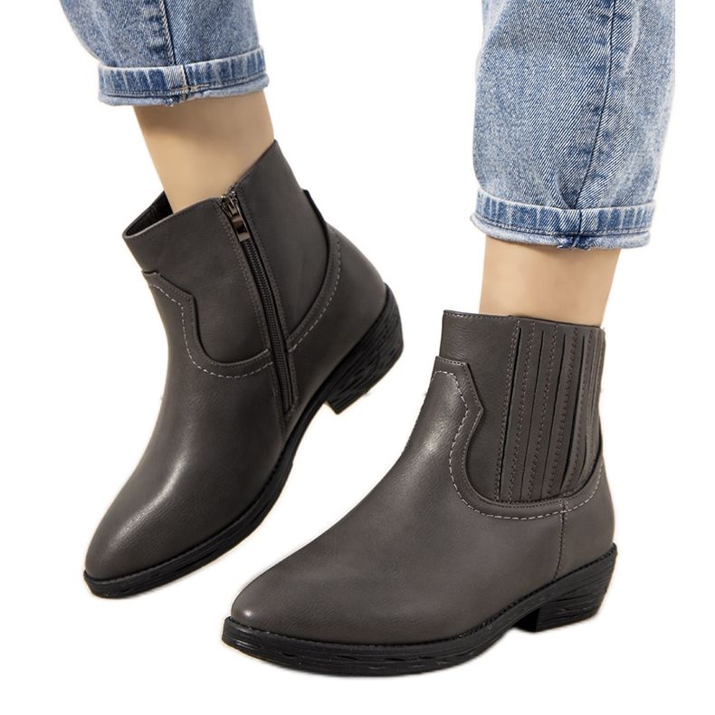 Harmaat Jolicoeur-eristetyt cowboysaappaat