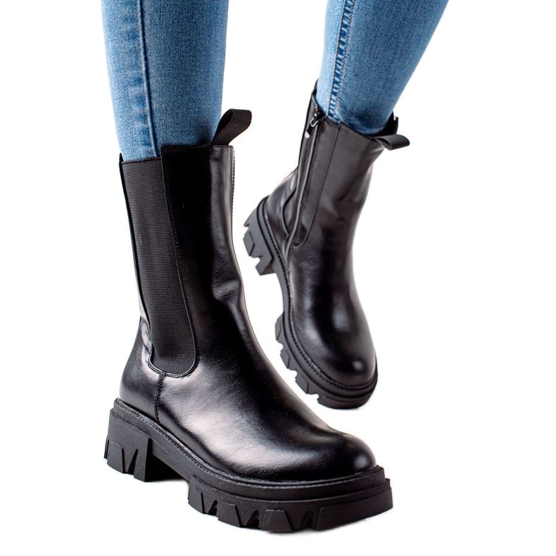 Goodin Muodikkaat korkeat saappaat musta