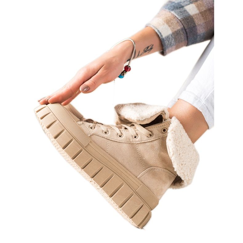 TRENDI Saappaat, Tennarit lampaannahalla beige