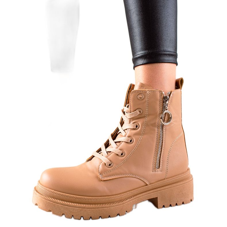 TRENDI Ruskeat ansoja vetoketjulla