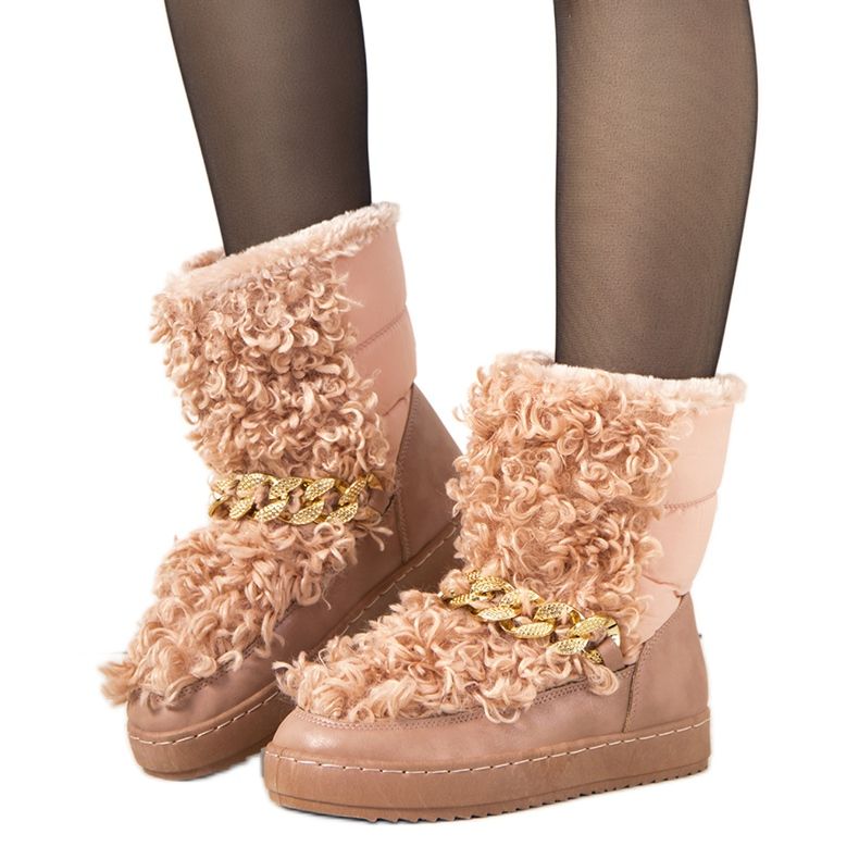 Montminan vaaleanpunaiset turkissaappaat vaaleanpunainen