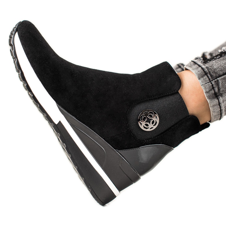 W. Potocki Saappaat Wedge Potockissa musta