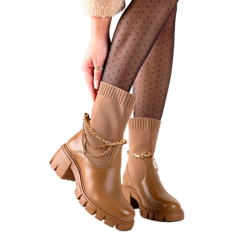 Seastar Tyylikkäät työntekijät sukan kanssa ruskea