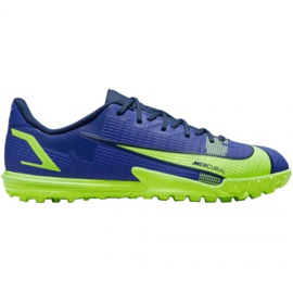Nike Mercurial Vapor 14 Academy Tf Jr CV0822 474 jalkapallokengät sininen, vihreä sininen