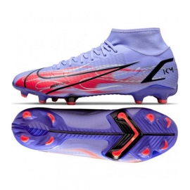 Nike Mercurial Superfly 8 Academy Km FG / MG M DB2857 506 jalkapallokengät musta, violetti, punainen ruusuja ja violetteja