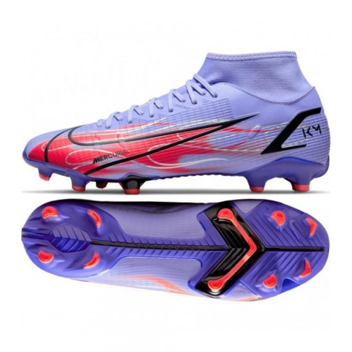 Nike Mercurial Superfly 8 Academy Km FG / MG M DB2857 506 jalkapallokengät musta, violetti, punainen ruusut ja violetit