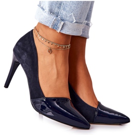 Nahkainen Monnari 0170-013 Navy Heels tummansininen