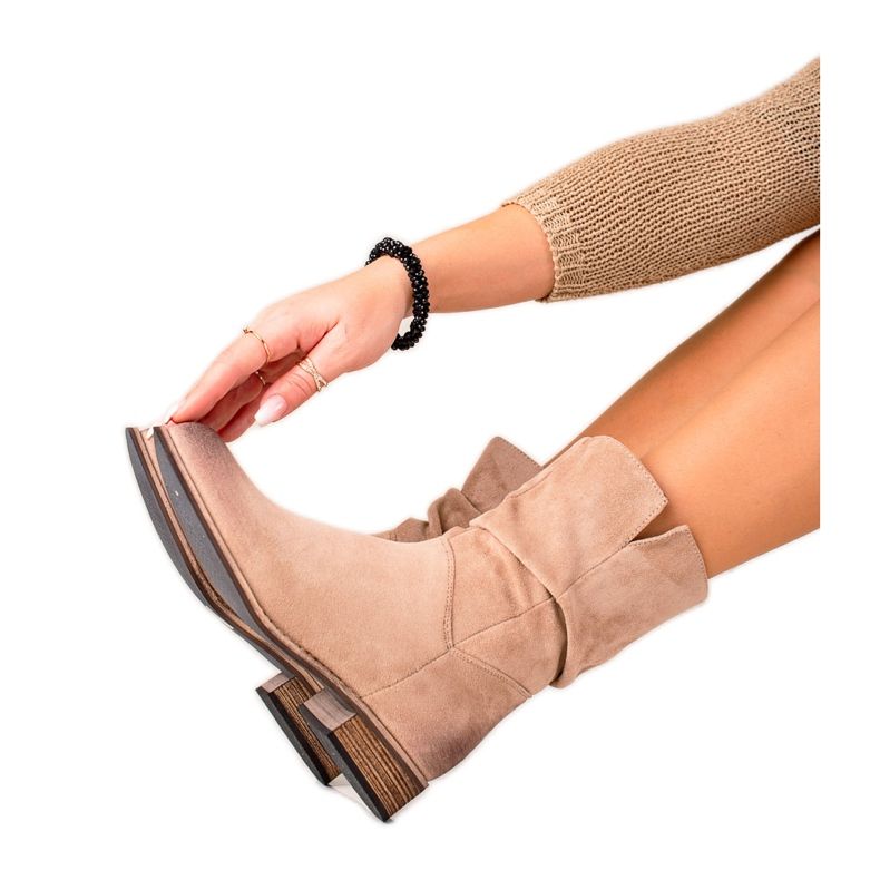 Evento Mokkanahkaiset cowboy -saappaat beige