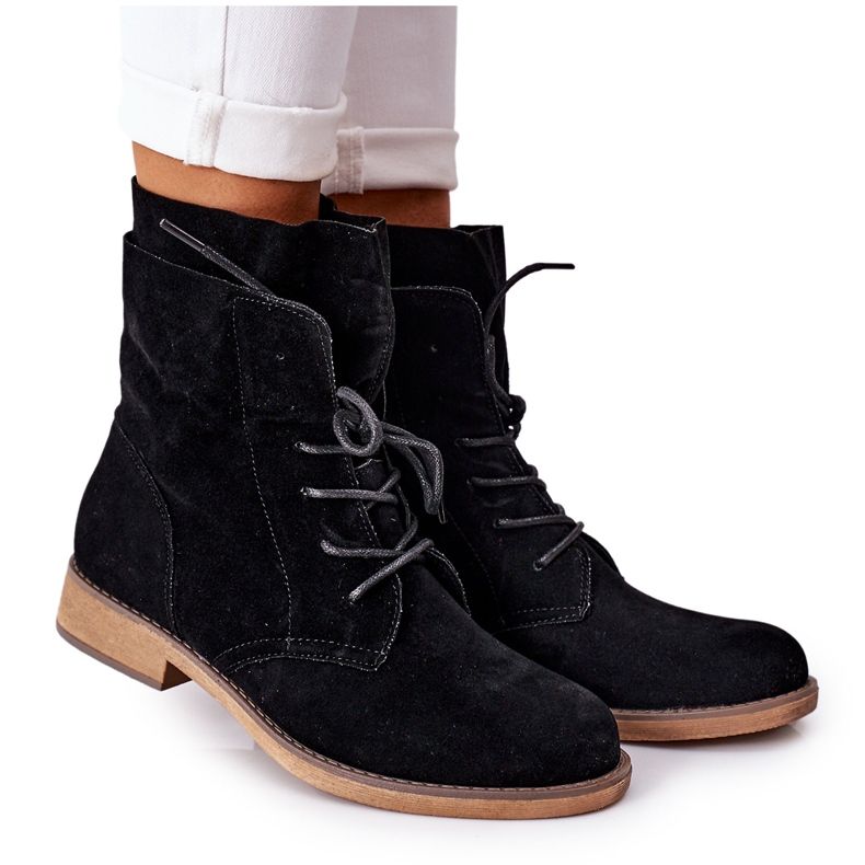 PS1 Mustat Violetta -mustat saappaat, joissa on kaksinkertaiset päälliset