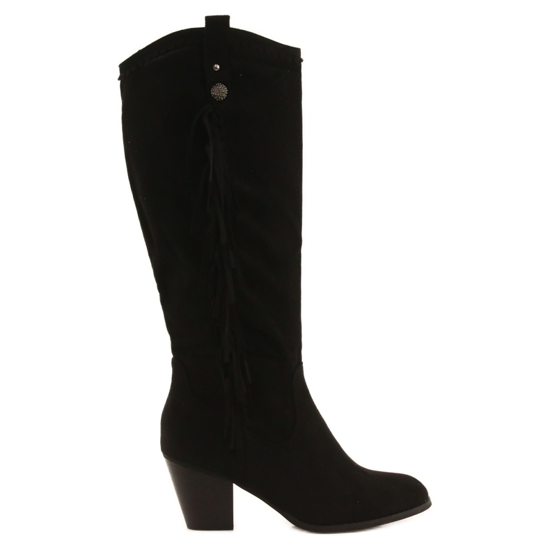 Mustat lämpimät saappaat Voisine raidoilla