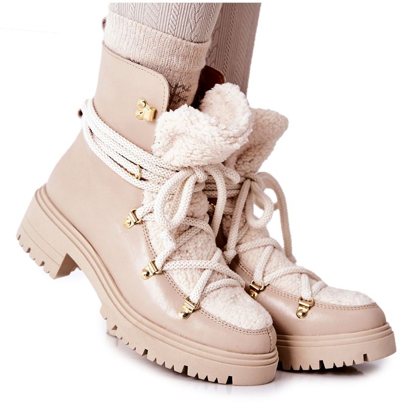 Lewski Shoes Nahkasaappaat Trappers Tied Lewski Vaalea beige 3116