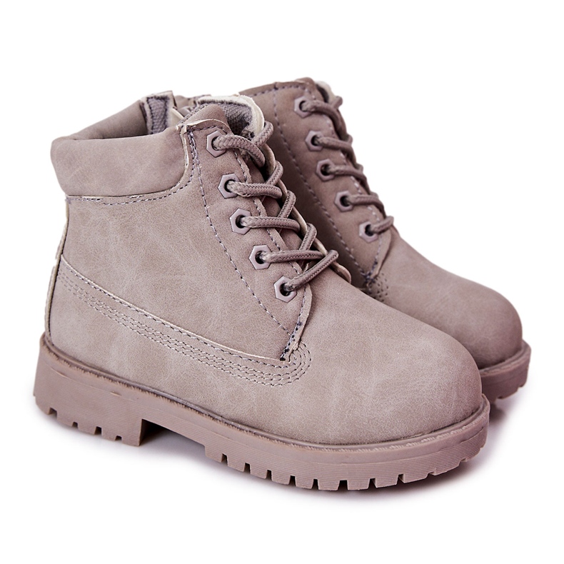 FR1 Lasten Trappers Saappaat vetoketjulla Harmaa Dexter