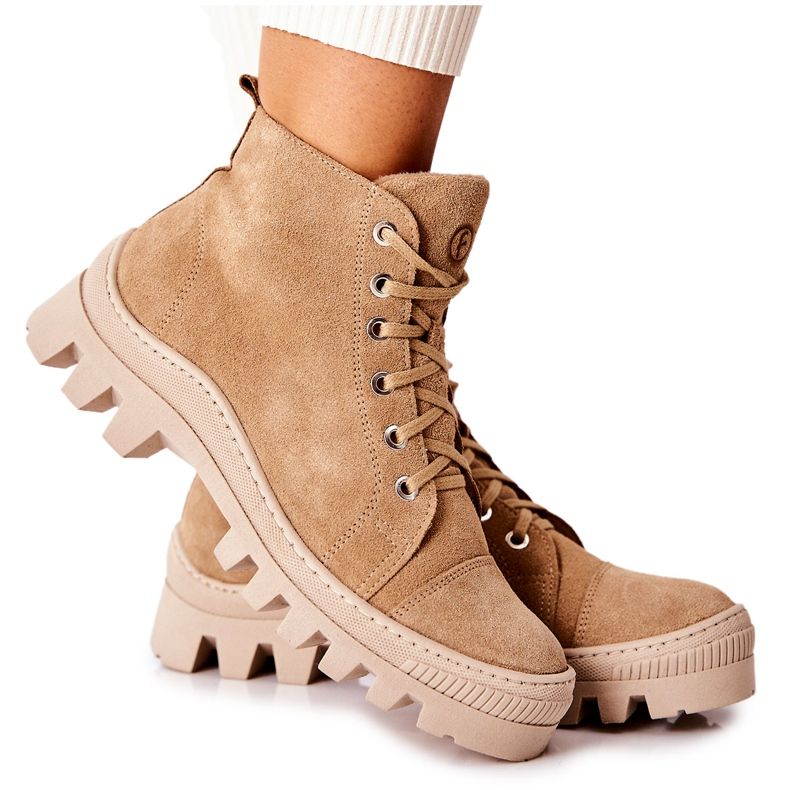 PF1 Lämpimät mokkanahkaiset lenkkarit Camel Madisson beige
