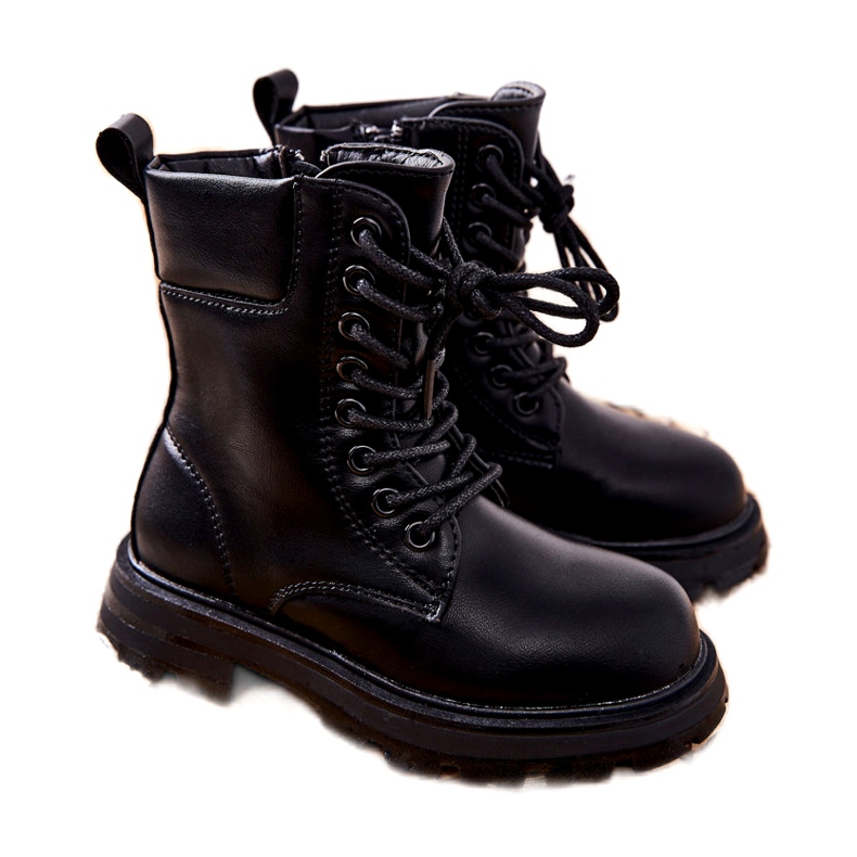 FR1 Klassiset lasten mustat saappaat vetoketjulla Clarika