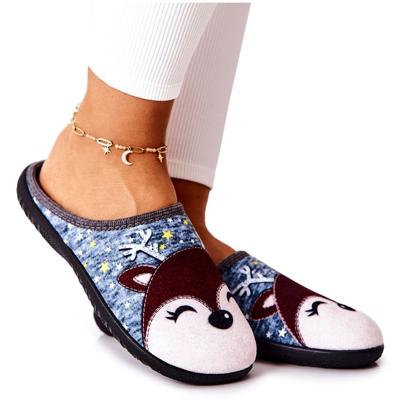 Poronsiniset Taffy lämpimät tossut sininen