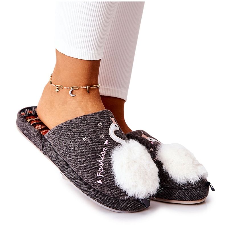 Lämpimät tossut Grey Reyn joutsen harmaa