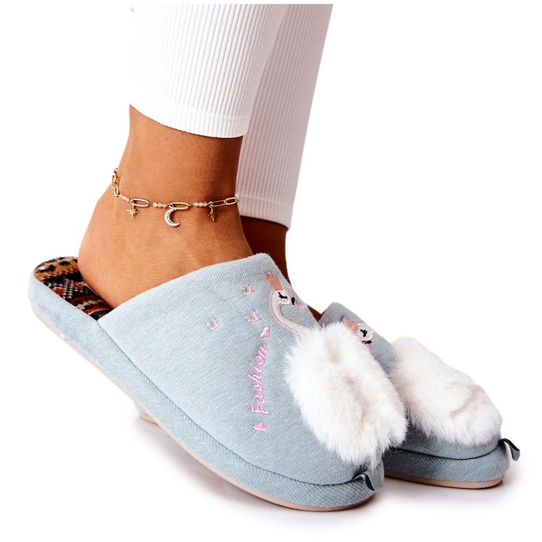 Lämpimät tossut Blue Reyn joutsen sininen