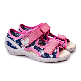 BEFADO S.A. Befado-sandaalit tarranauhalla 065X151 laivastonsininen-vaaleanpunainen