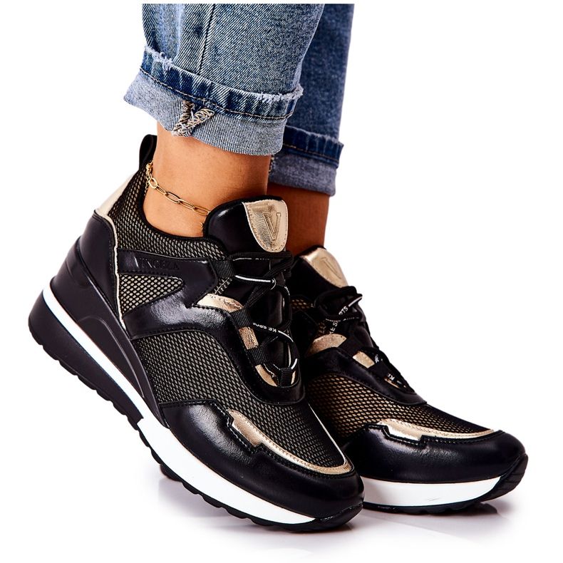 Vinceza Naisten urheilukengät Tennarit Black-Gold Colli musta kultainen